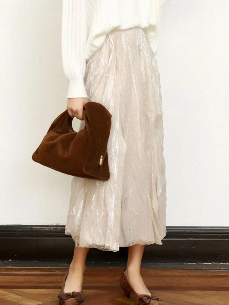 Женская модная плиссированная юбка с высокой талией, однотонная, А-силуэт, длинная, весенняя новинка
Женская модная плиссированная юбка с высокой талией, однотонная, А-силуэт, длинная, весенняя новинка