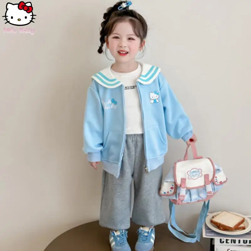 Kawaii Girl Clothing Hello Kitty Navy Collar Jacket Anime Spring Autumn Cartoon New Sanrio Lapel Baseball Uniform Fashion Casual
Kawaii Girl Clothing Hello Kitty Navy Collar Jacket Anime Spring Autumn Cartoon New Sanrio Lapel Baseball Uniform Fashion Casual