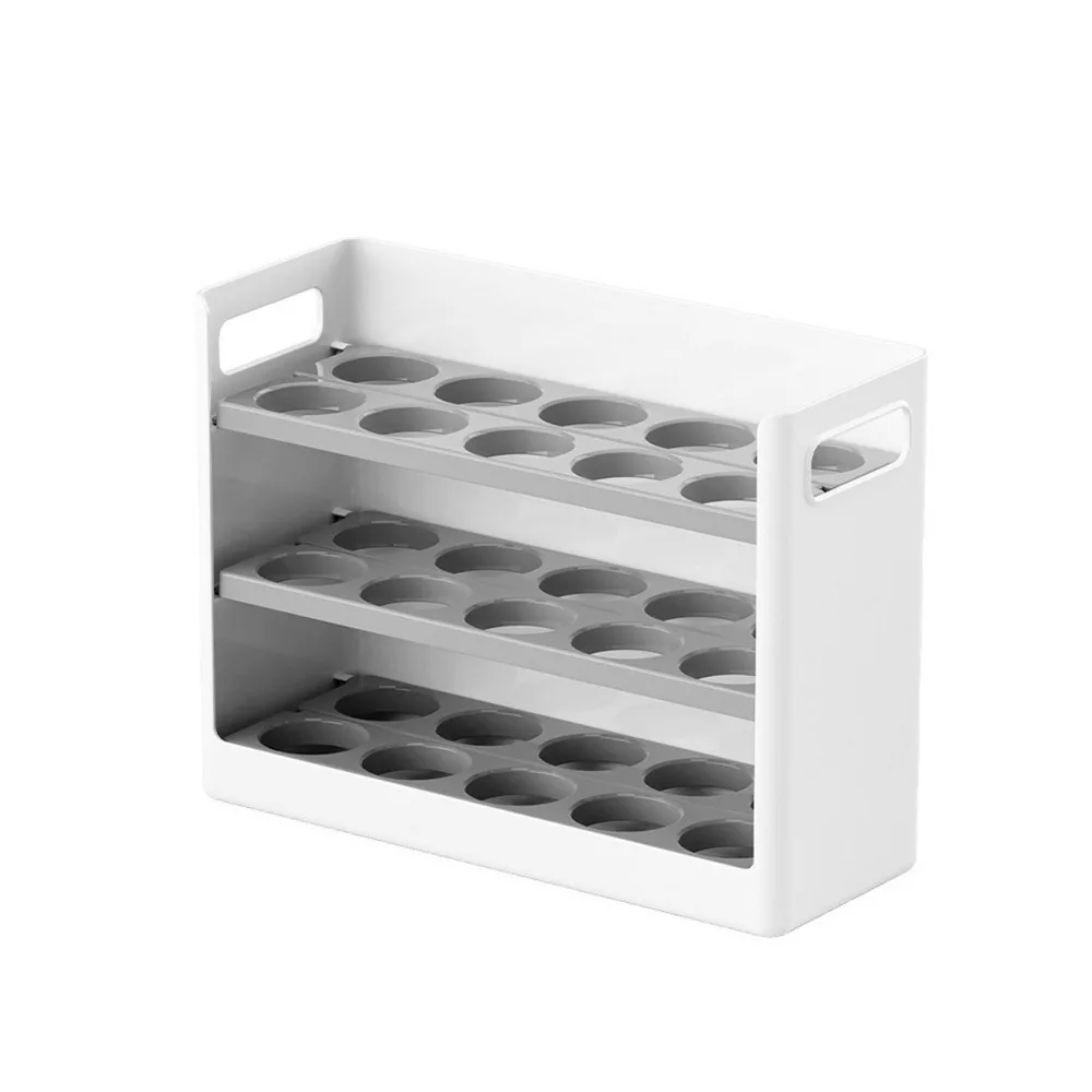 30 Grids 3 Tiers Egg Storage Box Anti-drop Large Capacity Flip-top Egg Storage Box Plastic Space Saving Egg Storage Tray
30 Grids 3 Tiers Egg Storage Box Anti-drop Large Capacity Flip-top Egg Storage Box Plastic Space Saving Egg Storage Tray