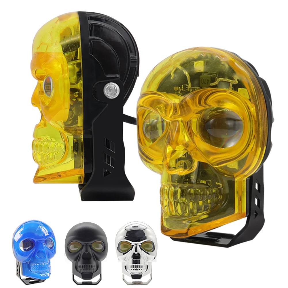 Motorcycle Accessories Fog Light LED Moto Auxiliary Light Yellow+White Skull Shape projector Lens 12v led headlight for scooter
Motorcycle Accessories Fog Light LED Moto Auxiliary Light Yellow+White Skull Shape projector Lens 12v led headlight for scooter