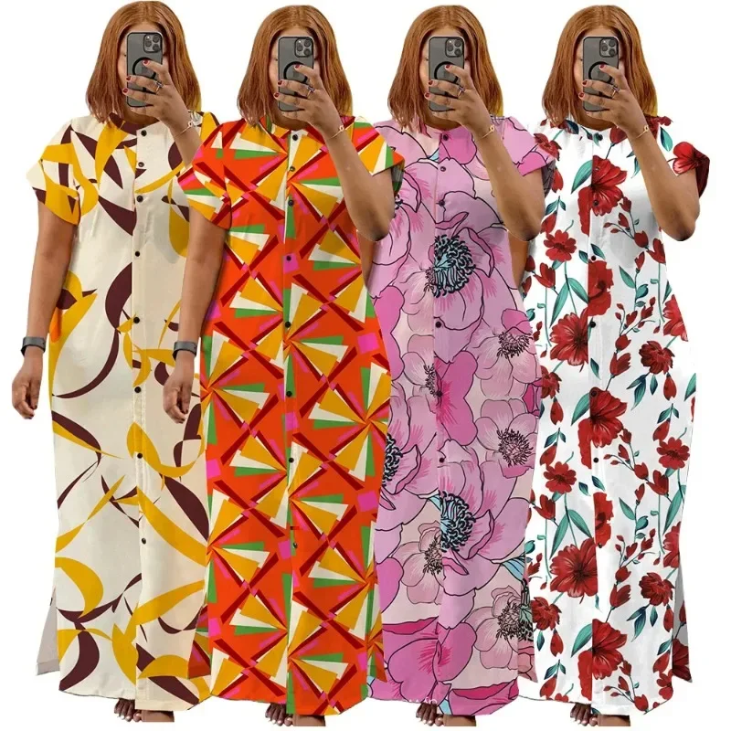 XL-5XL Plus Size African Dresses for Women Summer Fashion Short Sleeve Polyester Print Long Maxi Dress Dashiki Africa Clothing
XL-5XL Plus Size African Dresses for Women Summer Fashion Short Sleeve Polyester Print Long Maxi Dress Dashiki Africa Clothing
