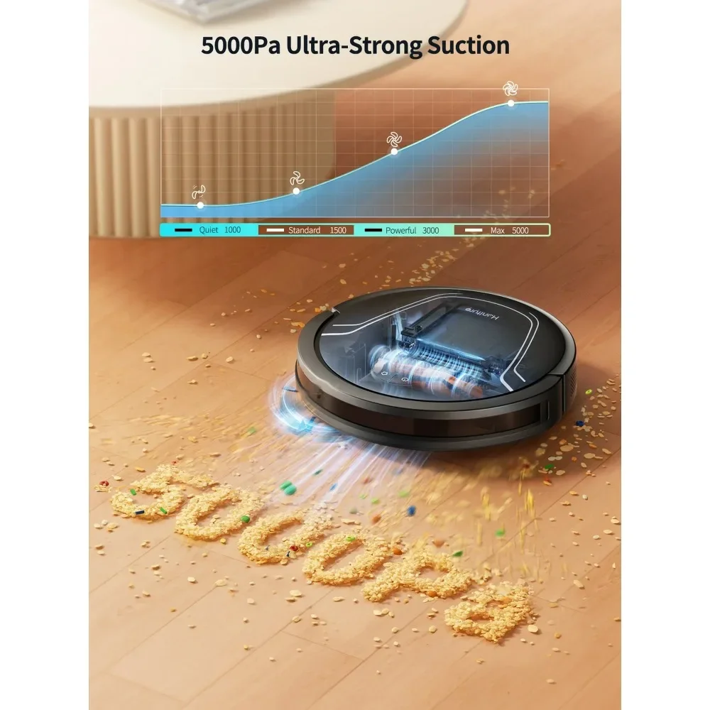 Lidar Robot Vacuum Cleaner, 5000Pa Suction 180Min 3-in-1 Robot Vacuum and Mop Combo for Pet Hair Carpets, Alexa/APP Control
Lidar Robot Vacuum Cleaner, 5000Pa Suction 180Min 3-in-1 Robot Vacuum and Mop Combo for Pet Hair Carpets, Alexa/APP Control