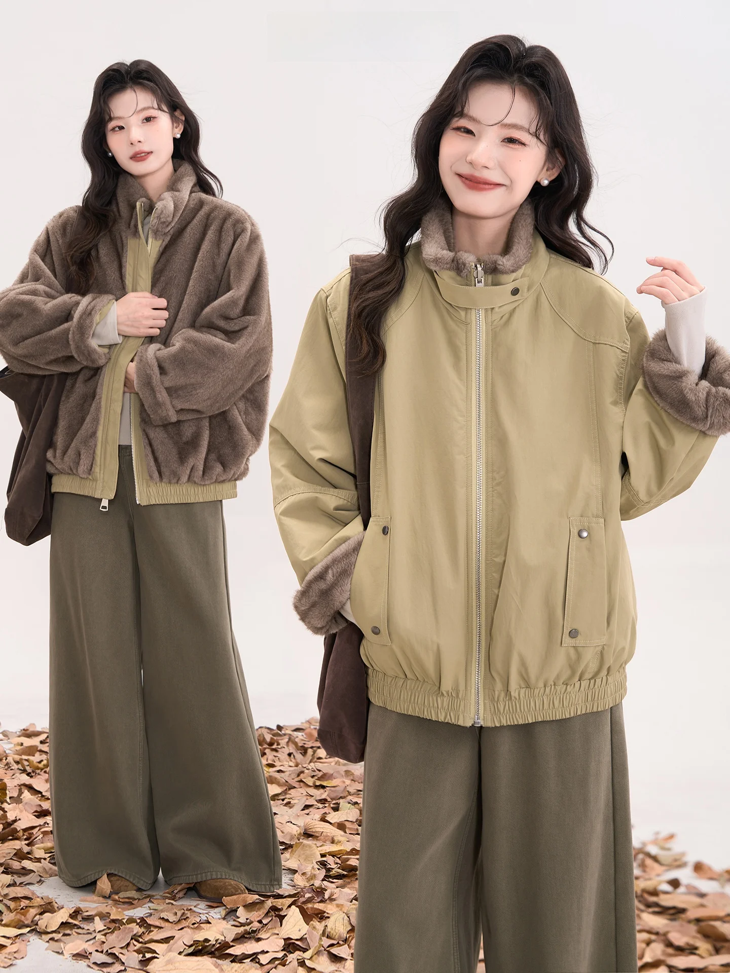 Double-Sided Wear -Imitated Fur Jaet Coat Korean Sle Loose Fit Cotton Nylon Blend Thiened Long Sve Zipper Closure...
Double-Sided Wear -Imitated Fur Jaet Coat Korean Sle Loose Fit Cotton Nylon Blend Thiened Long Sve Zipper Closure...