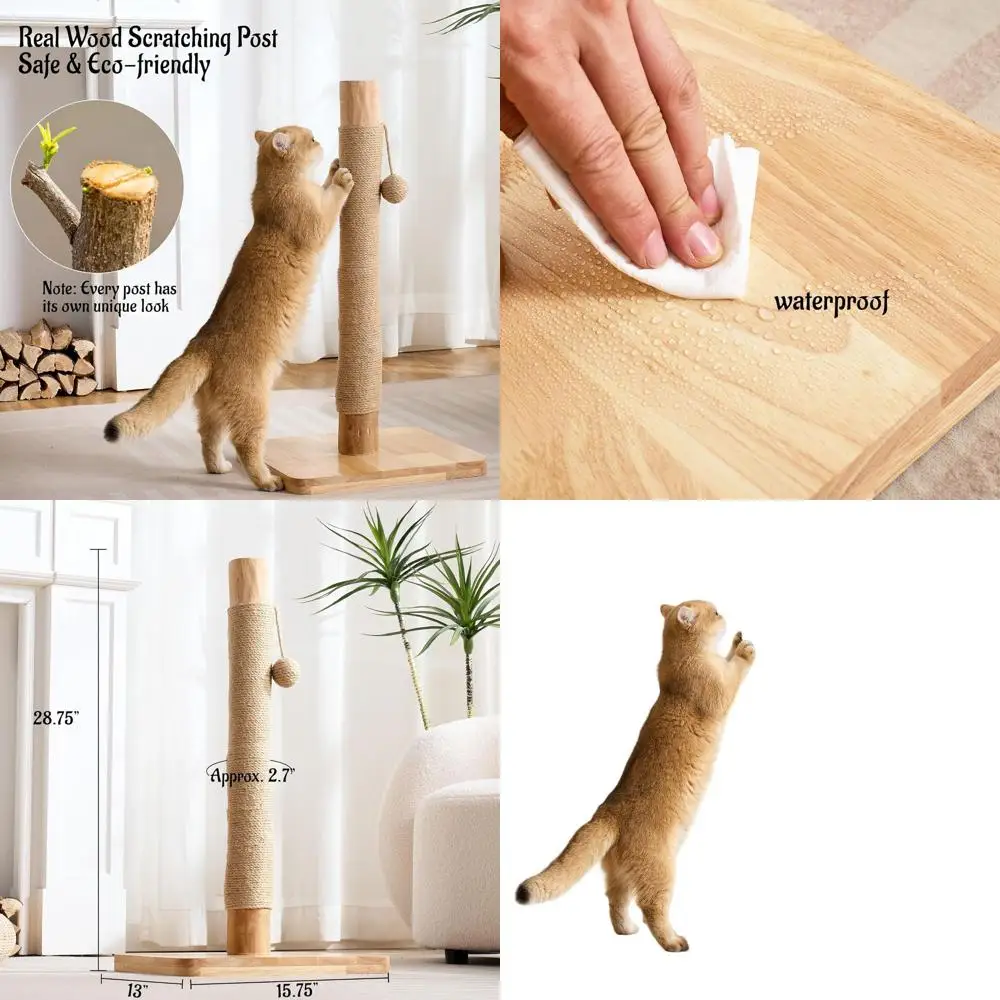 29-дюймовая домашняя когтеточка для кошек высотой для взрослых — устойчивая натуральная древесина с сизалем и подвесным шариком, бежевый
29-дюймовая домашняя когтеточка для кошек высотой для взрослых — устойчивая натуральная древесина с сизалем и подвесным шариком, бежевый