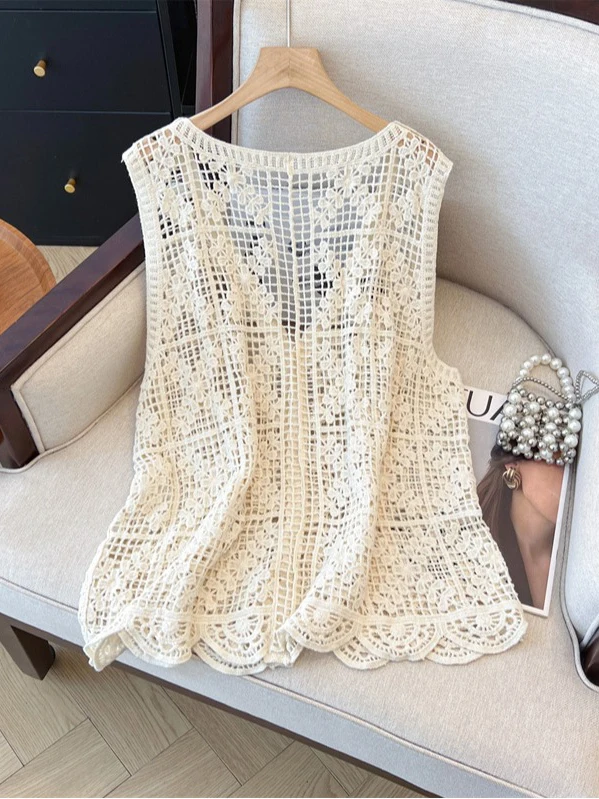 Вязаный жилет большого размера с цветочным принтом и крючками, тонкая однотонная верхняя одежда на пуговицах, майка, модный топ с запахом, накладка на плечо
Вязаный жилет большого размера с цветочным принтом и крючками, тонкая однотонная верхняя одежда на пуговицах, майка, модный топ с запахом, накладка на плечо