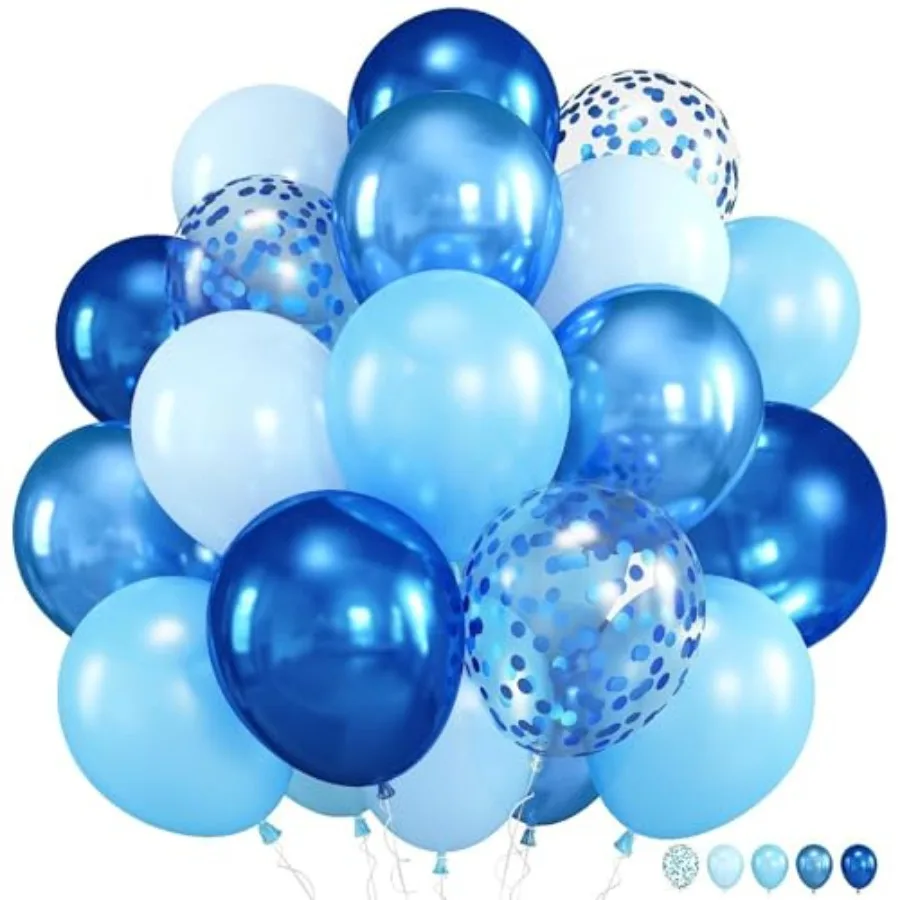 Balloons, 12 Inch Double Stuffed Metallic Light Mixed Latex Balloon, Chrome Dark Navy Confetti Helium Balloons for Boys Men Bir
Balloons, 12 Inch Double Stuffed Metallic Light Mixed Latex Balloon, Chrome Dark Navy Confetti Helium Balloons for Boys Men Bir