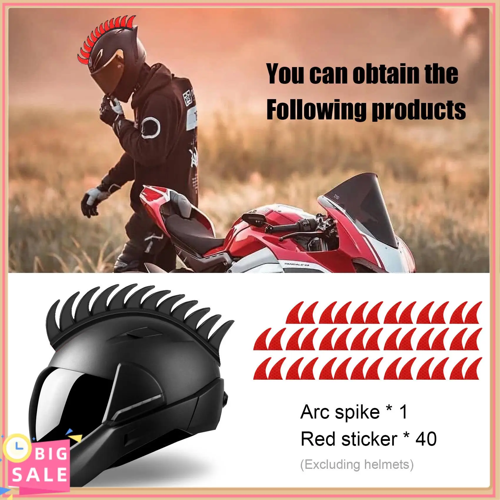 Better-Reflective Motorcycle Helmet Mohawk Spikes Rubber With Red Helmet Decals(Helmet Not Included)
Better-Reflective Motorcycle Helmet Mohawk Spikes Rubber With Red Helmet Decals(Helmet Not Included)