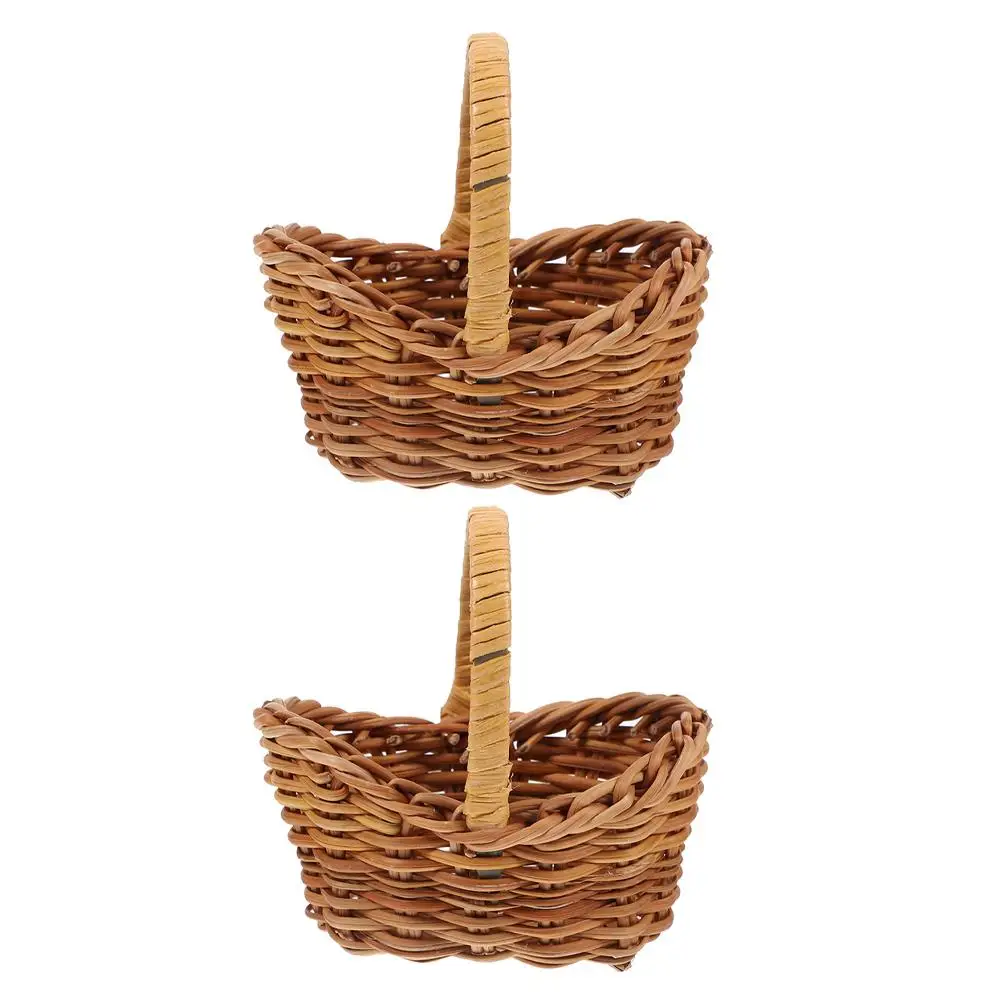 2 Pcs Rattan Flower Basket Miniature Storage Decors Ornament Picnic Toy Small With Handle Baskets Baby Woven
2 Pcs Rattan Flower Basket Miniature Storage Decors Ornament Picnic Toy Small With Handle Baskets Baby Woven