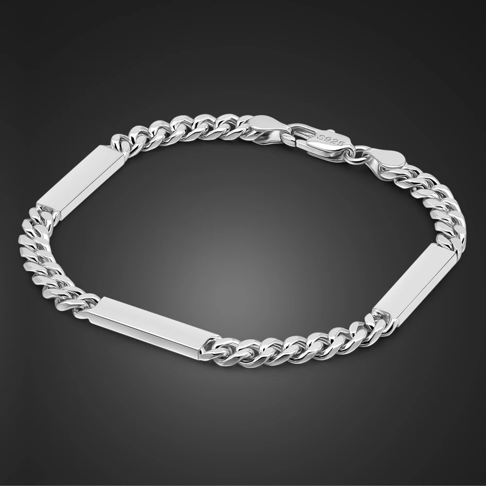 Unisex 925 Sterling Silver Cuban Chain Bracelet Punk Style with Folding Card - Simple Glamour Jewelry Accessory
Unisex 925 Sterling Silver Cuban Chain Bracelet Punk Style with Folding Card - Simple Glamour Jewelry Accessory