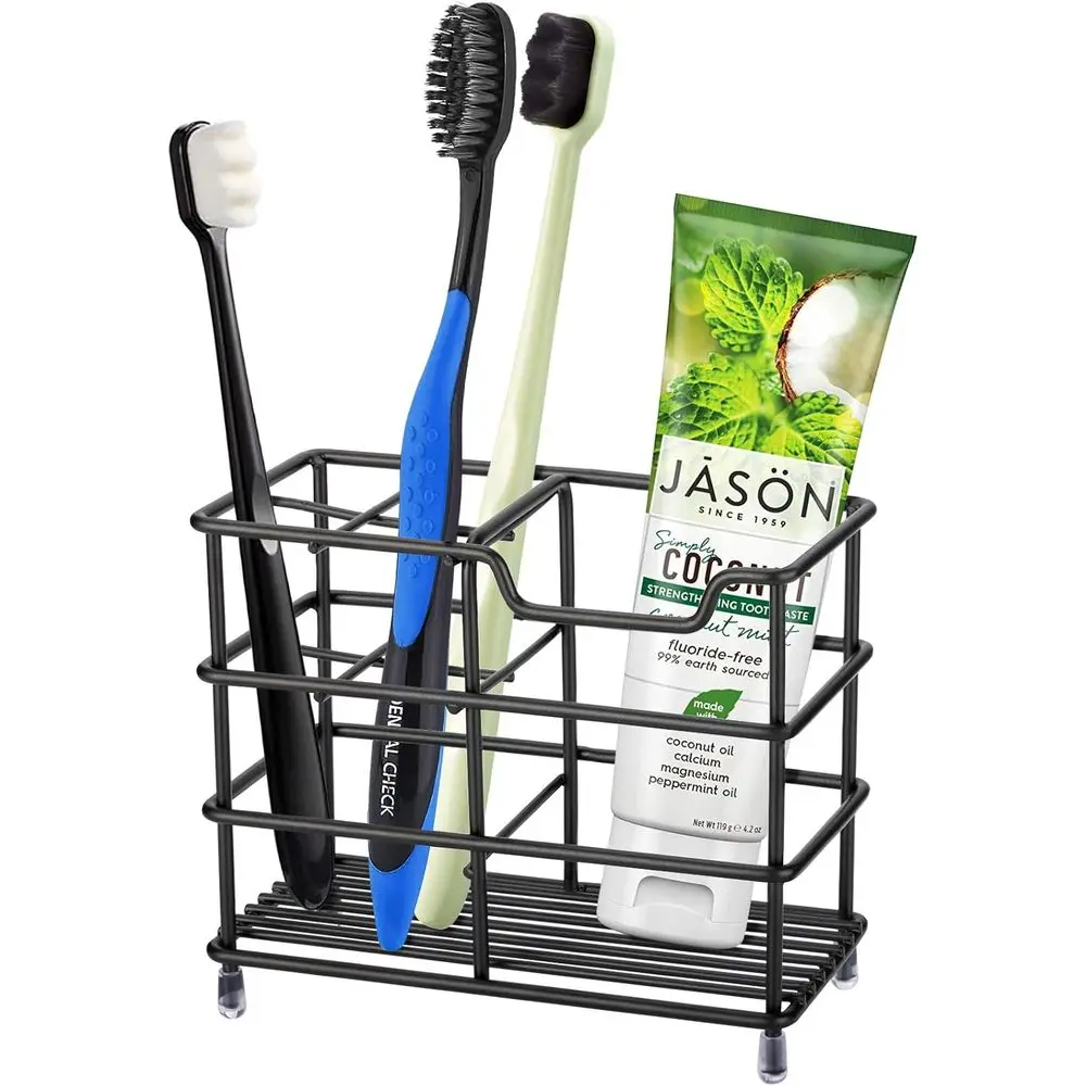Stainless Steel Bathroom Toothbrush Holder Toothpaste Holder Stand Organizer (Black, Small)
Stainless Steel Bathroom Toothbrush Holder Toothpaste Holder Stand Organizer (Black, Small)