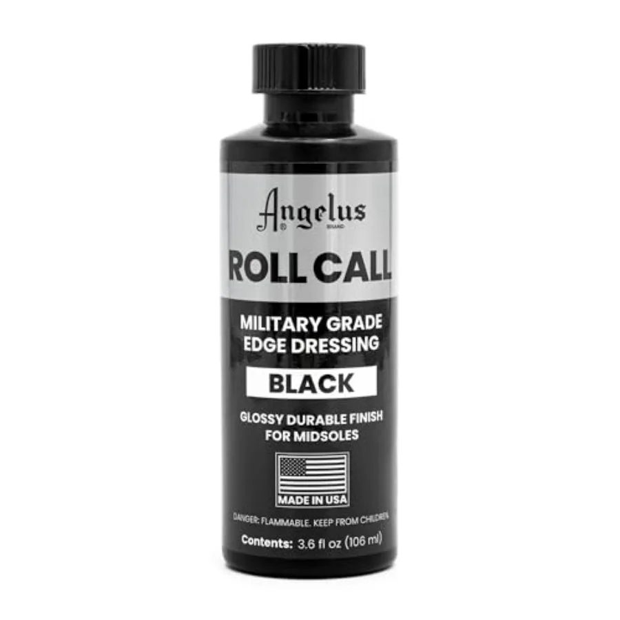 Angelus Roll Call Military Grade Edge Dressing 3.6 Oz Black High-Gloss Finish for Leather Shoe Soles Professional Shoe Care Pol
Angelus Roll Call Military Grade Edge Dressing 3.6 Oz Black High-Gloss Finish for Leather Shoe Soles Professional Shoe Care Pol