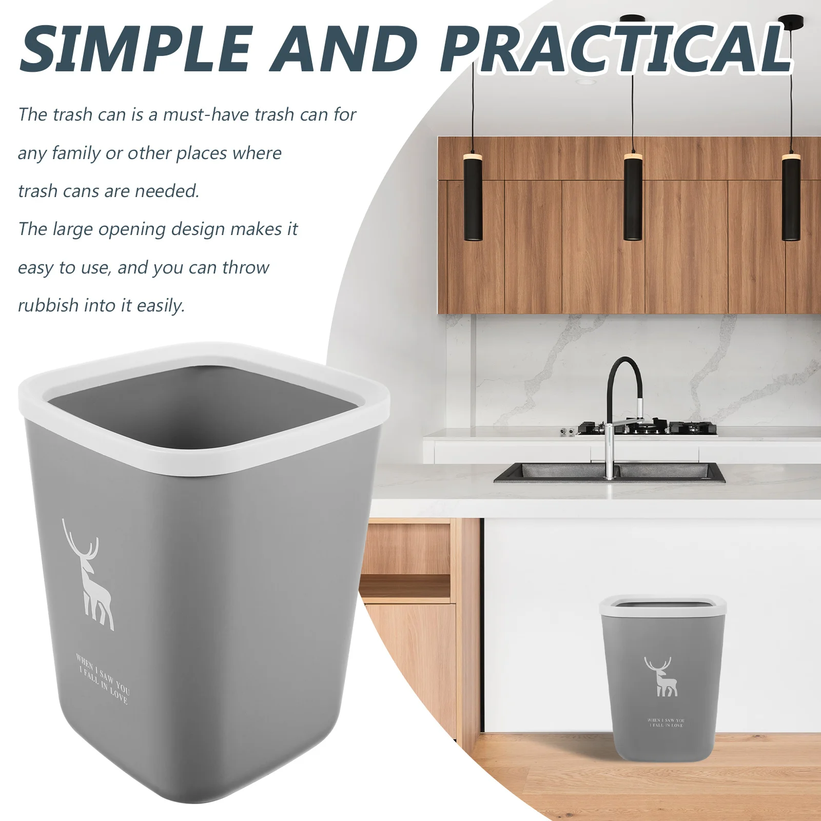 Trash Can Without Cover Large Capacity Plastic Garbage Bucket For Bedroom Kitchen Office Rectangular Waste Bin 
Trash Can Without Cover Large Capacity Plastic Garbage Bucket For Bedroom Kitchen Office Rectangular Waste Bin