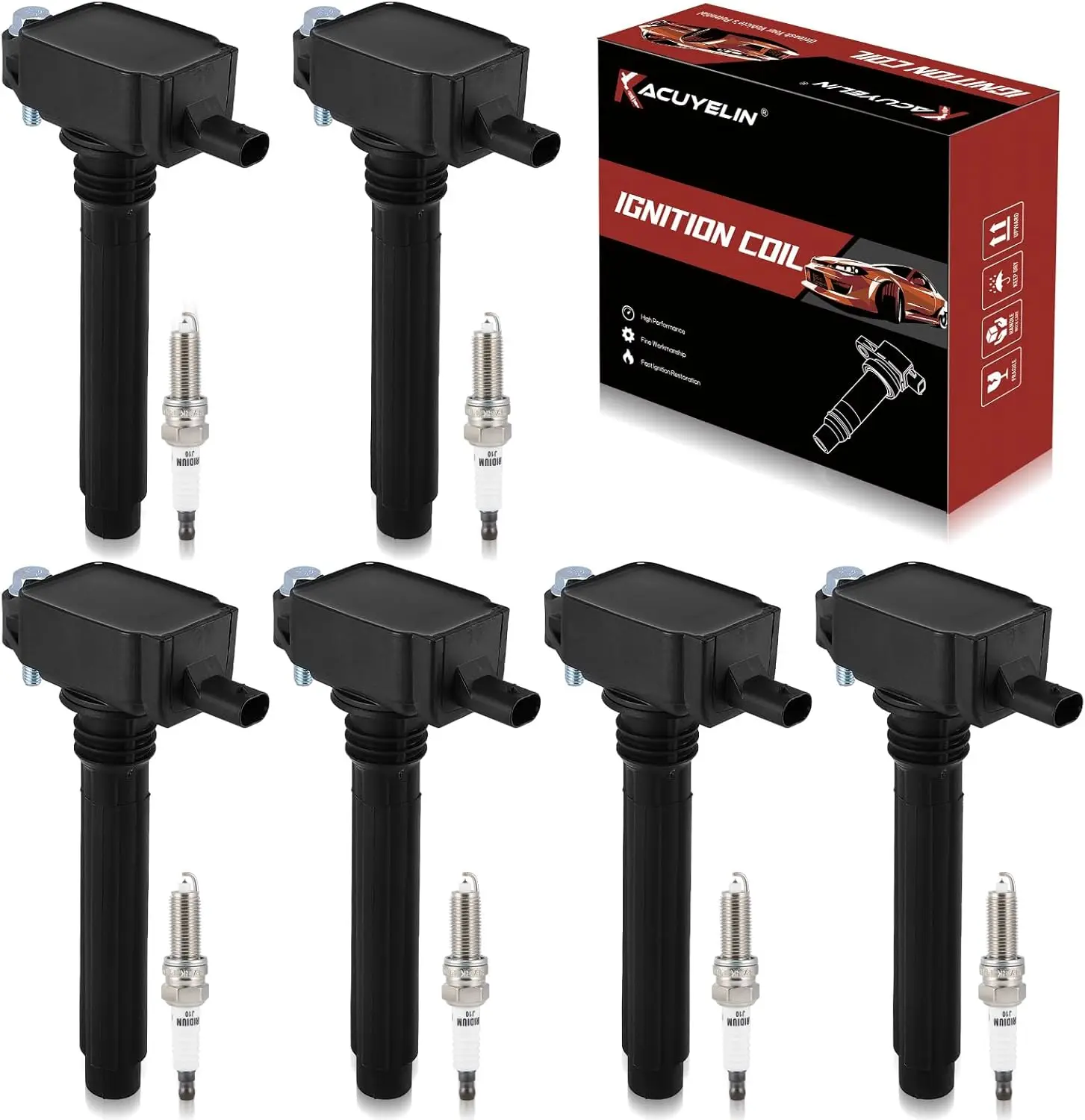 UF648 Ignition Coil Pack & Iridium Spark Plugs for Jeep Wrangler Dodge 3.2L 3.6L V6 2011-2020 Sets of 6
UF648 Ignition Coil Pack & Iridium Spark Plugs for Jeep Wrangler Dodge 3.2L 3.6L V6 2011-2020 Sets of 6