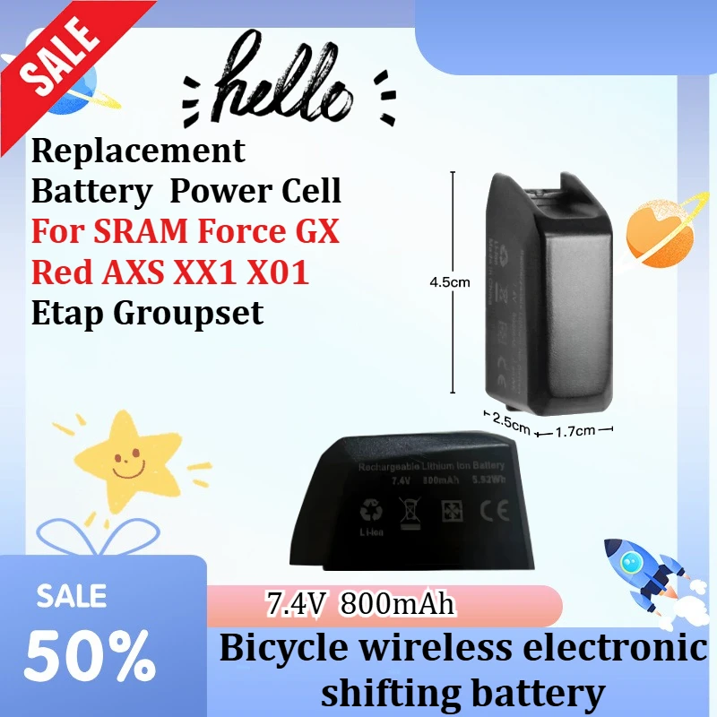 Wireless Electronic Derailleur Spare Replacement Battery 600/800mAh Power Cell For SRAM Force GX Red AXS XX1 X01 Etap Groupset
Wireless Electronic Derailleur Spare Replacement Battery 600/800mAh Power Cell For SRAM Force GX Red AXS XX1 X01 Etap Groupset