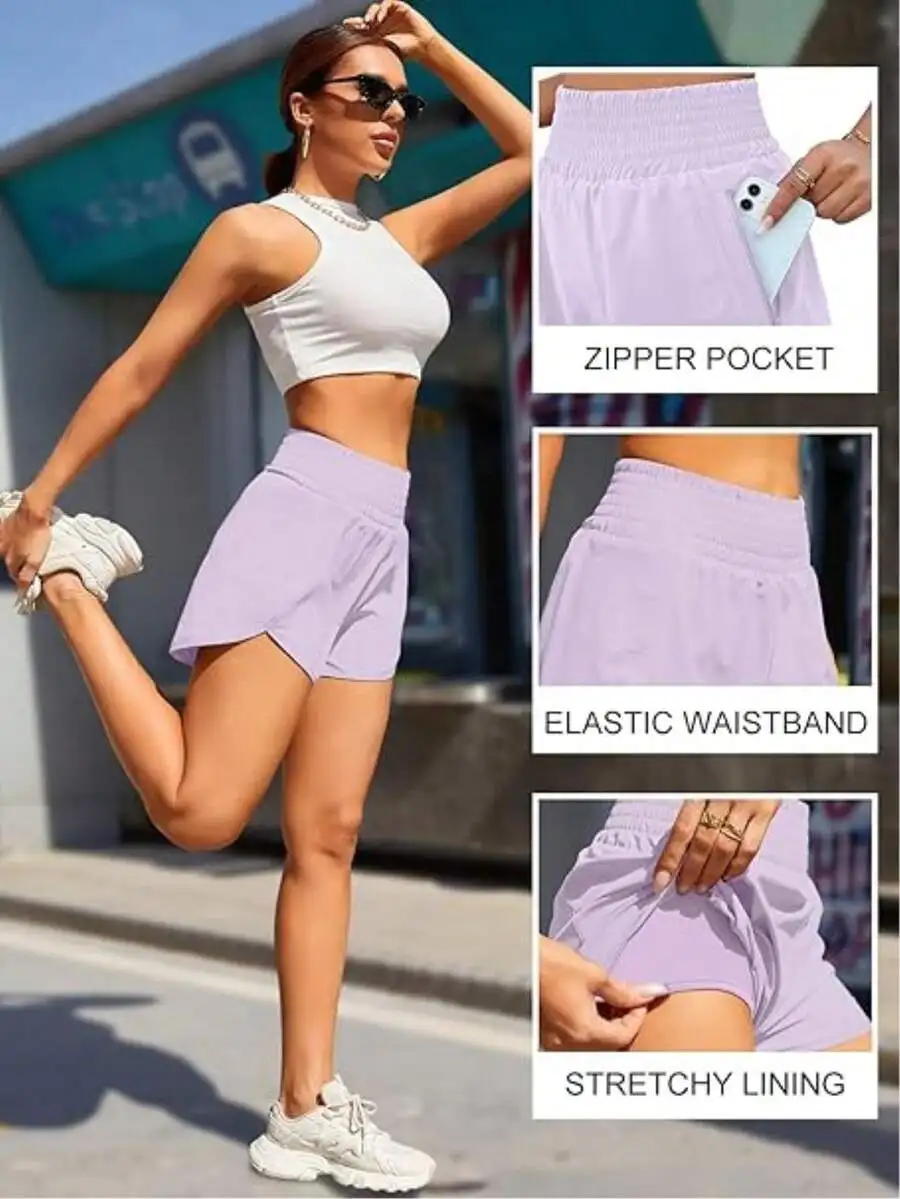 Womens High-Waisted Sport Shorts With Zipper Pocket Quick Dry Stretchy Yoga Running Shorts
Womens High-Waisted Sport Shorts With Zipper Pocket Quick Dry Stretchy Yoga Running Shorts