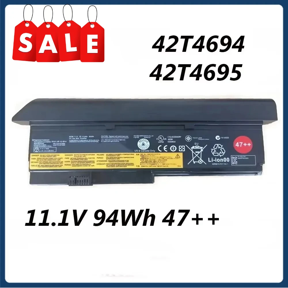 94Wh 8400mAh 42T4694 42T4534 Laptop Battery for Lenovo ThinkPad 42T4538 42T4540 42T4543 42T4647 X200 X200s X201 X201s Series
94Wh 8400mAh 42T4694 42T4534 Laptop Battery for Lenovo ThinkPad 42T4538 42T4540 42T4543 42T4647 X200 X200s X201 X201s Series