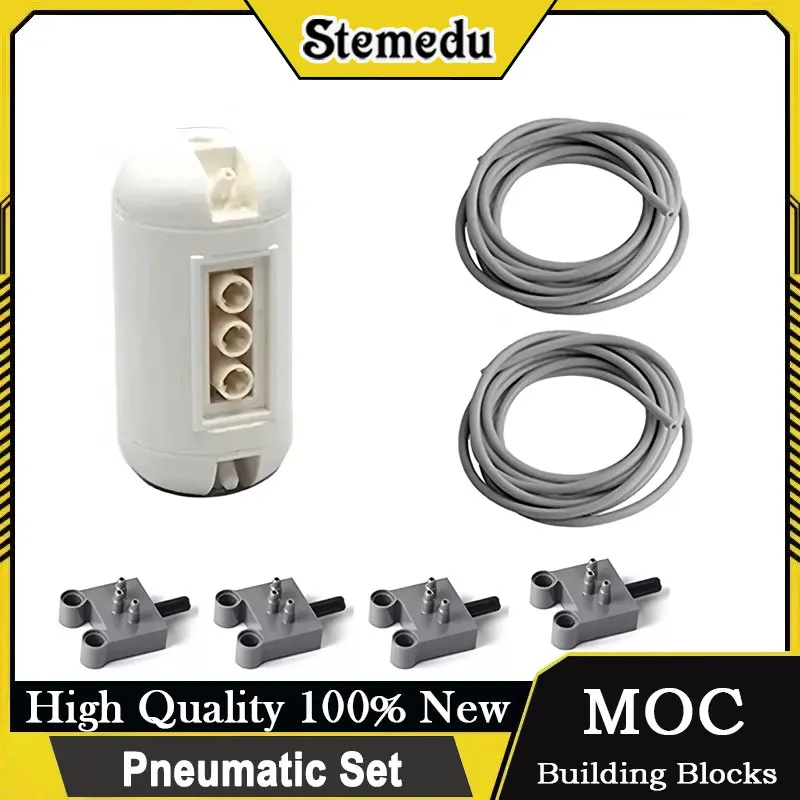 MOC Pneumatic Parts Kit Air Pump/Tank/Hose/Piston Set for Technical-Compatible Building Models 42043 47225 61904 9641
MOC Pneumatic Parts Kit Air Pump/Tank/Hose/Piston Set for Technical-Compatible Building Models 42043 47225 61904 9641