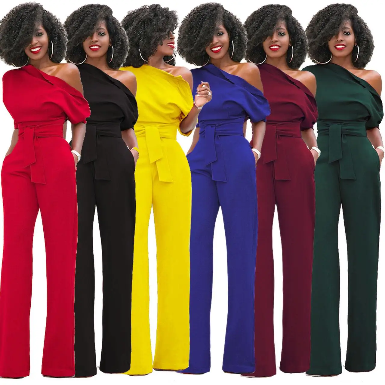 Classic Color Wide Leg Jumpsuit with Slant Collar And Button Hot Selling Independent Station Women's Casual Pants
Classic Color Wide Leg Jumpsuit with Slant Collar And Button Hot Selling Independent Station Women's Casual Pants
