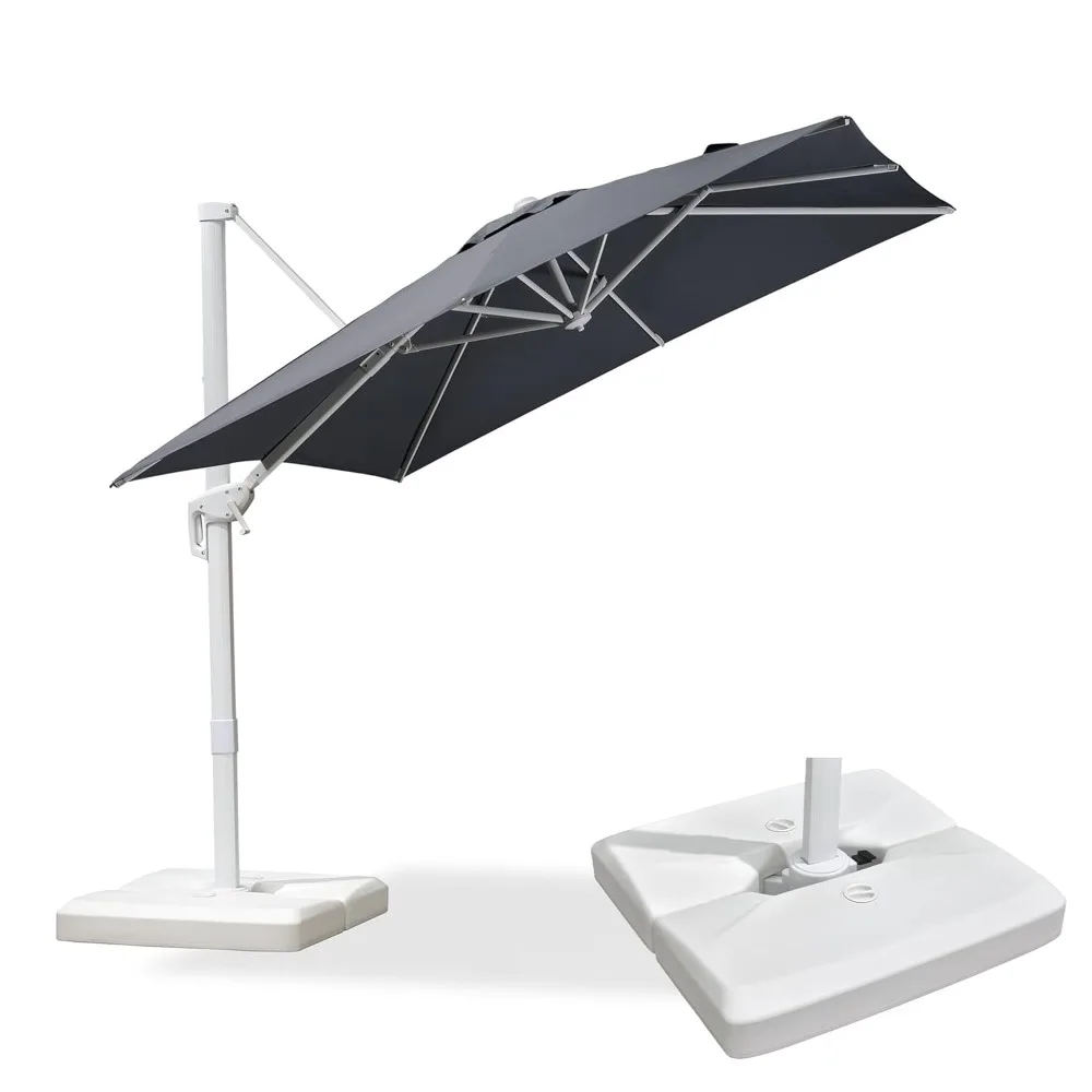 8 FT Patio Umbrella With Base White Cantilever Umbrella Square Outdoor Offset Umbrella Windproof with 360° Rotation, Customized
8 FT Patio Umbrella With Base White Cantilever Umbrella Square Outdoor Offset Umbrella Windproof with 360° Rotation, Customized