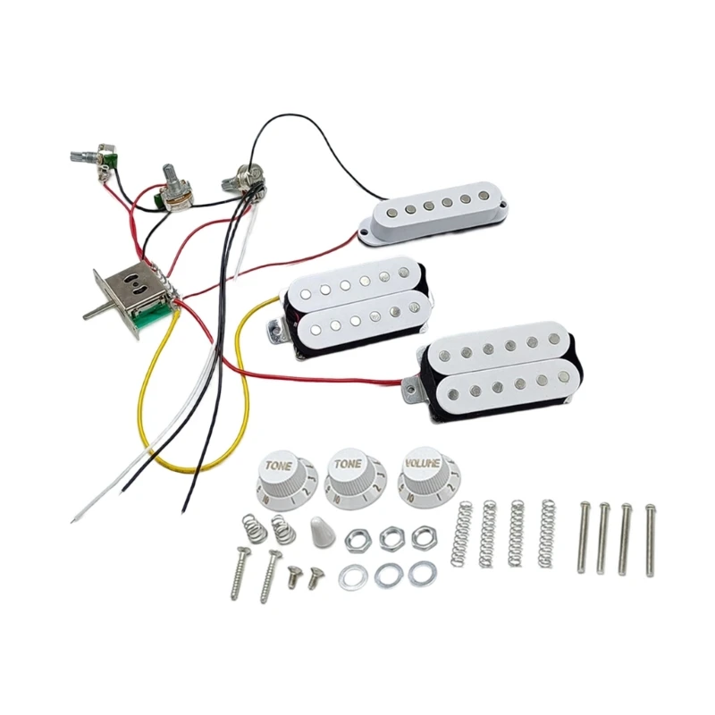 2025 New Single Coil Pickups with Prewired Wiring Harness Set, 2 Tone 1 Volumes 5 Way Electric Guitar Replacement Part
2025 New Single Coil Pickups with Prewired Wiring Harness Set, 2 Tone 1 Volumes 5 Way Electric Guitar Replacement Part
