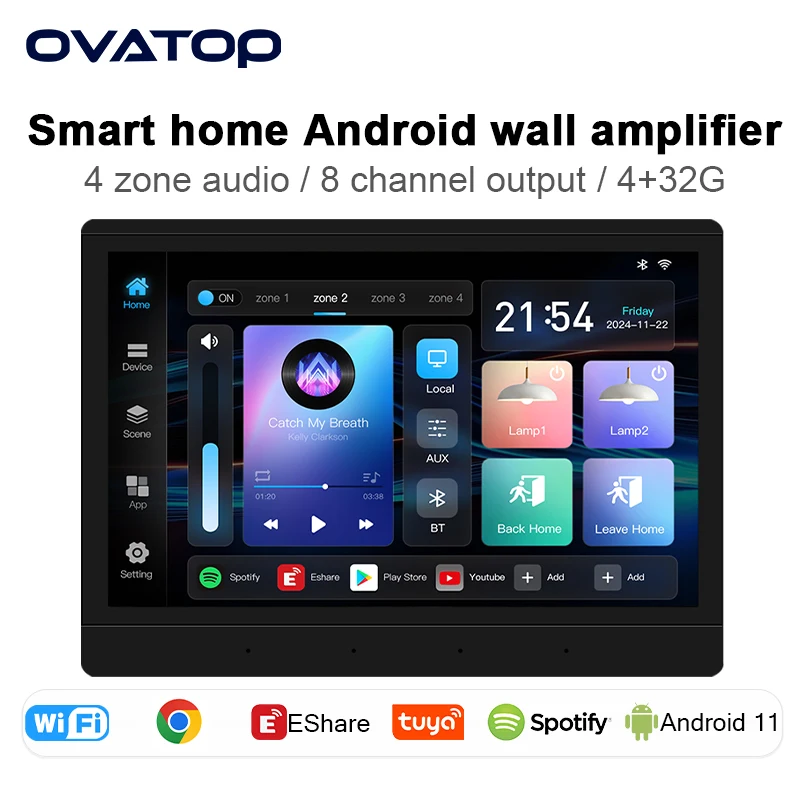 10 Inch Adroid11 Home Audio Player 4 zone Built-in Class-D amplificador 8X30W Bluetooth WIFI Theater In Wall Amplifier
10 Inch Adroid11 Home Audio Player 4 zone Built-in Class-D amplificador 8X30W Bluetooth WIFI Theater In Wall Amplifier