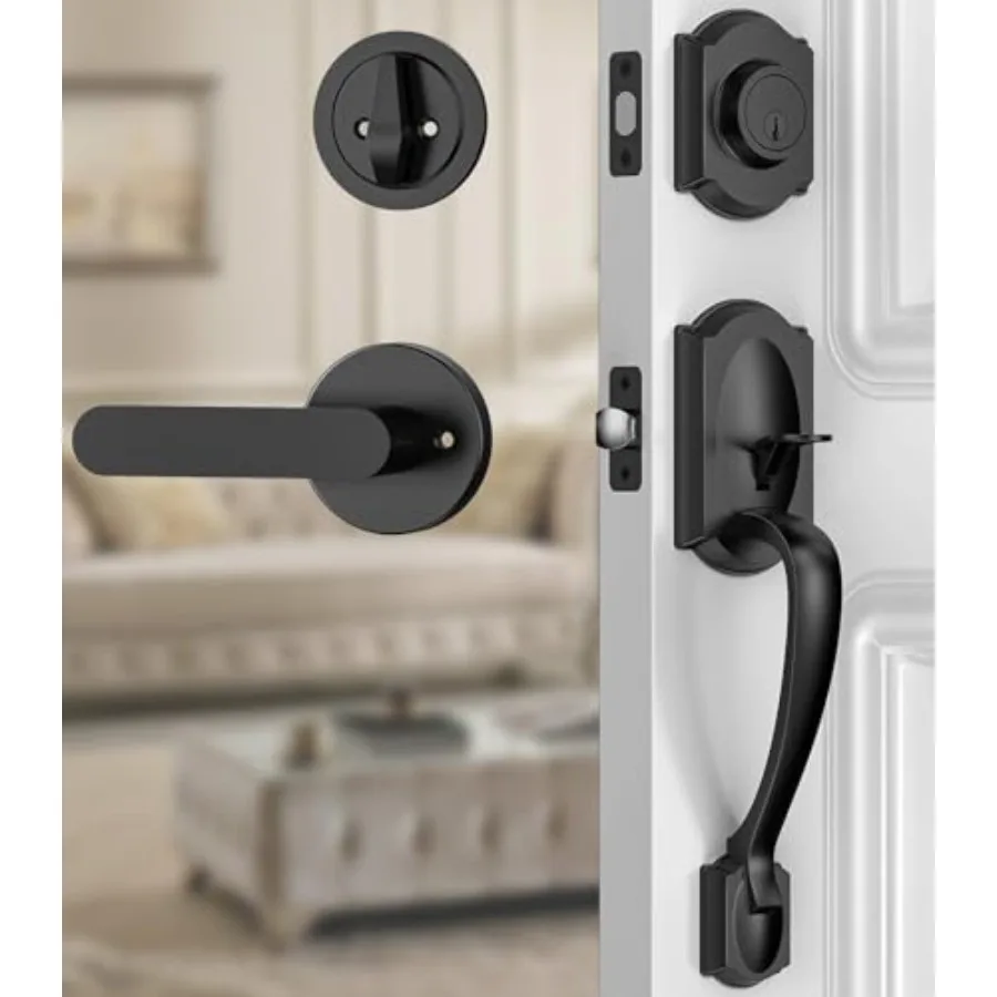 Front Door Lock Set, Black Front Door Handle and Deadbolt Set, Vintage Exterior Door Lock Set, Front Door Handle with Single Cy
Front Door Lock Set, Black Front Door Handle and Deadbolt Set, Vintage Exterior Door Lock Set, Front Door Handle with Single Cy
