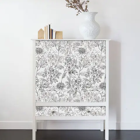 Modern Simple Floral Wallpaper Waterproof Wear Resistant Wall Sticker Self Adhesive Removable Home Decoration Wall Paper Sticker