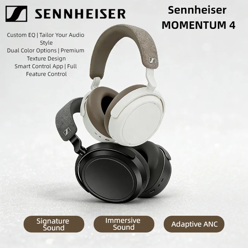 Беспроводные наушники Sennheiser MOMENTUM 4 с адаптивным шумоподавлением, 60 часов работы, Bluetooth 5.2, накладные, складные, черные
Беспроводные наушники Sennheiser MOMENTUM 4 с адаптивным шумоподавлением, 60 часов работы, Bluetooth 5.2, накладные, складные, черные