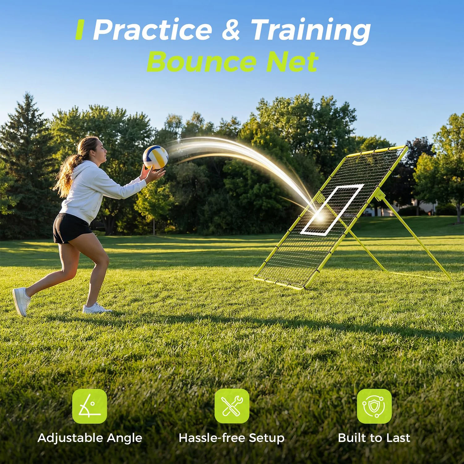 7x4ft Adjustable Volleyball Rebounder Solo Training Net Hitting Practice Screen Target For Passing Digging Serving Equipment
7x4ft Adjustable Volleyball Rebounder Solo Training Net Hitting Practice Screen Target For Passing Digging Serving Equipment