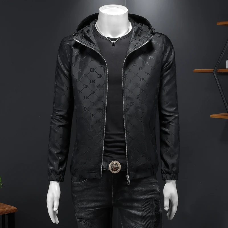 New men's Korean style slim fit hooded jacket, high-quality fashionable printed jacket, plus size men's jacket
New men's Korean style slim fit hooded jacket, high-quality fashionable printed jacket, plus size men's jacket