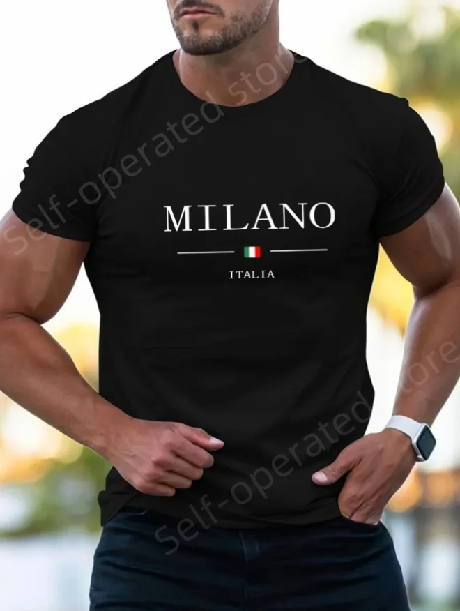 Casual summer men's T-shirt, 100% elastic cotton, paired with a comfortable Milan shopping T-shirt, short sleevesandroundneck-XH
Casual summer men's T-shirt, 100% elastic cotton, paired with a comfortable Milan shopping T-shirt, short sleevesandroundneck-XH