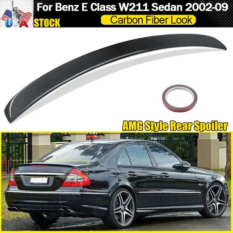 AMG Style Rear Tail Wings Carbon Fiber Look For Mercedes Benz 2003-2009 E-Class W211 E300 E320 E350 E500 E63 AMG Rear Spoiler