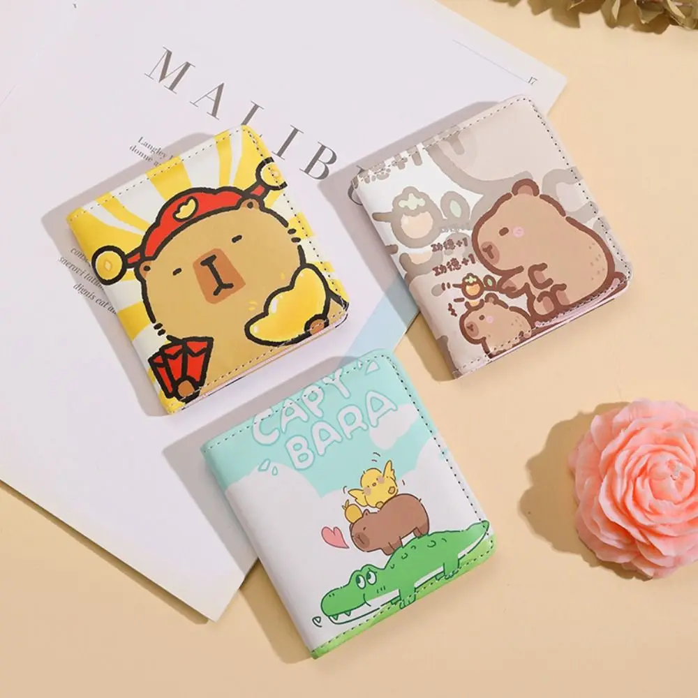 Portable Cartoon Capybara Wallets Kawaii Mini Card Holder PU Leather Cute Coin Purse
Portable Cartoon Capybara Wallets Kawaii Mini Card Holder PU Leather Cute Coin Purse