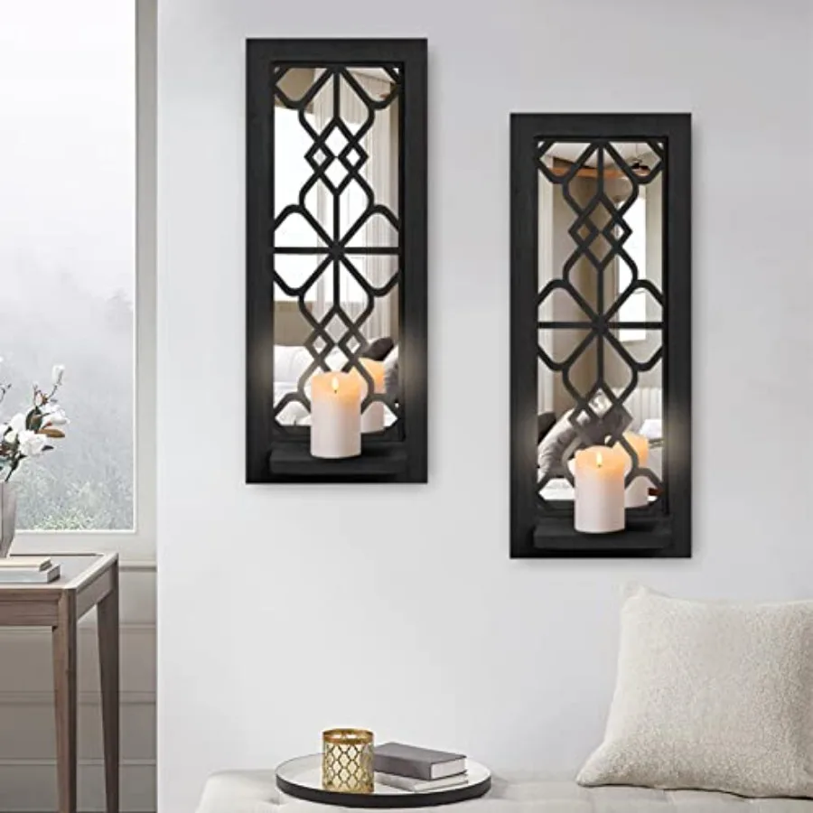 2 Set. Rustic Candle Sconces Livg Room Bedroom Entryway Wood Mirrored, Farmhouse, Carved Frame Wall-Mount Wooden Candle Holders
2 Set. Rustic Candle Sconces Livg Room Bedroom Entryway Wood Mirrored, Farmhouse, Carved Frame Wall-Mount Wooden Candle Holders