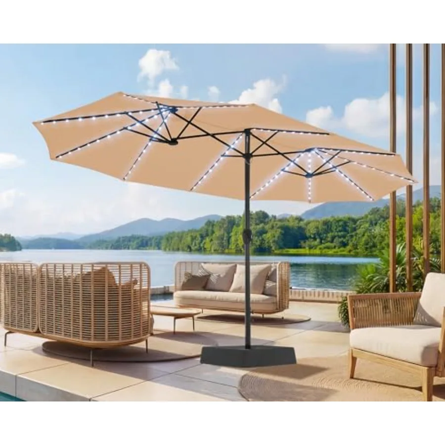 15ft Large Patio Umbrella with Base included, Double Sided Outdoor Umbrella with Solar Lights, Pool Umbrella with Fade Resistan
15ft Large Patio Umbrella with Base included, Double Sided Outdoor Umbrella with Solar Lights, Pool Umbrella with Fade Resistan