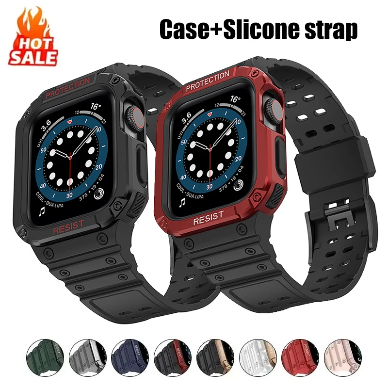 Strap+Case for Apple Watch Band Ultra 2 49mm 44mm 45mm TPU Protector Case Cover Silicone Bracelet for IWatch Series 9 8 7 6 5 4
Strap+Case for Apple Watch Band Ultra 2 49mm 44mm 45mm TPU Protector Case Cover Silicone Bracelet for IWatch Series 9 8 7 6 5 4