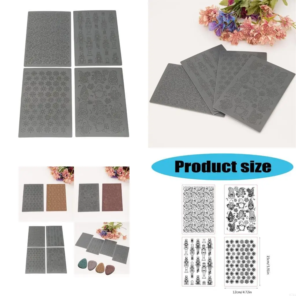 97BA 4Pcs Christmas Clay Texture Sheets, Clay Texture Sheets, Clay Texture Mat for Clay Earrings Jewerly Making
97BA 4Pcs Christmas Clay Texture Sheets, Clay Texture Sheets, Clay Texture Mat for Clay Earrings Jewerly Making