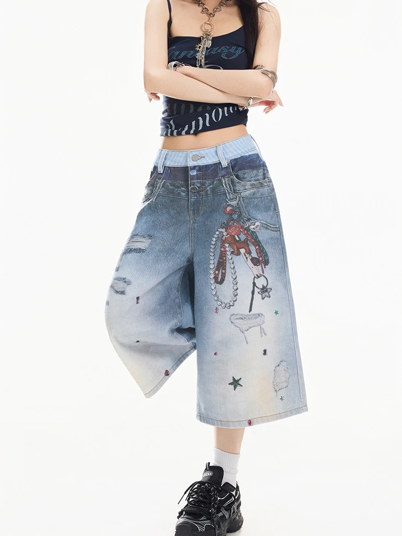 High Waist Wide Leg Graffiti Jeans Women's Summer New Style Vintage Loose Fit Straight Cut Trendy Cotton Denim Pants
High Waist Wide Leg Graffiti Jeans Women's Summer New Style Vintage Loose Fit Straight Cut Trendy Cotton Denim Pants