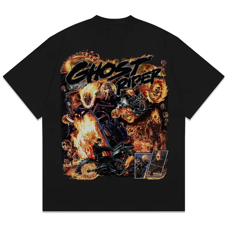 Ghost Rider Hand-painted Comic Print T-shirt Marvel Summer New Men's and Women's Plus Size Trend Loose Casual Short-sleeved Top
Ghost Rider Hand-painted Comic Print T-shirt Marvel Summer New Men's and Women's Plus Size Trend Loose Casual Short-sleeved Top