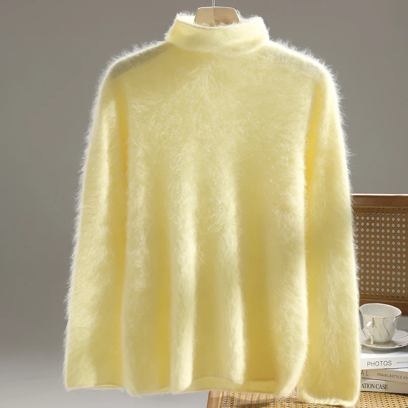 Elegant Women Turtleneck Sweater Autumn Winter Soft Women's Long-sleeve Knitwear Pullover Basic Solid 100% Wool Warm Tops
Elegant Women Turtleneck Sweater Autumn Winter Soft Women's Long-sleeve Knitwear Pullover Basic Solid 100% Wool Warm Tops