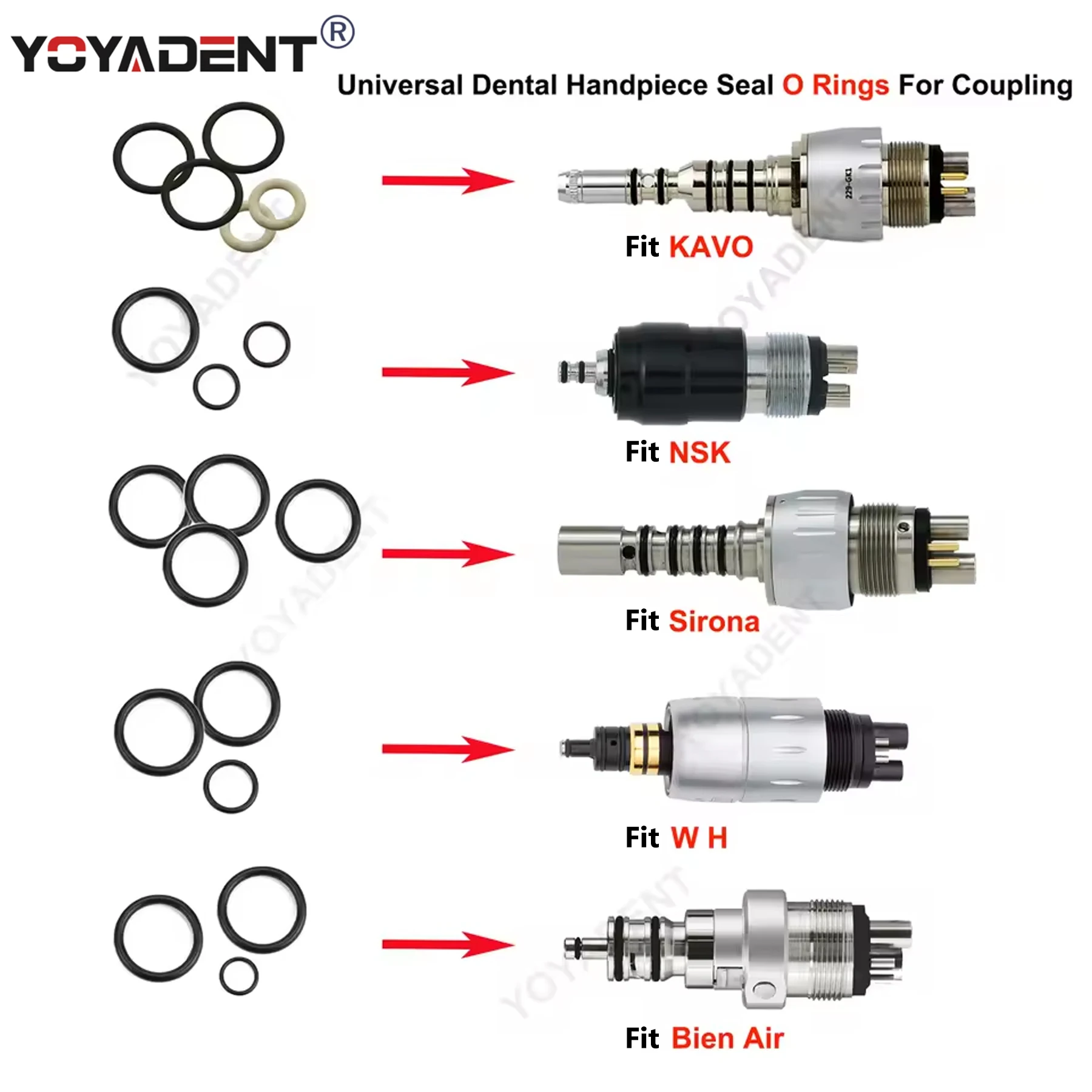 YOYADENT Dental Handpiece Coupler Seal O Rings For Kavo Multiflex NSK SIRONA Bein-Air Coupling Anti-Oil Autoclavable Universal
YOYADENT Dental Handpiece Coupler Seal O Rings For Kavo Multiflex NSK SIRONA Bein-Air Coupling Anti-Oil Autoclavable Universal