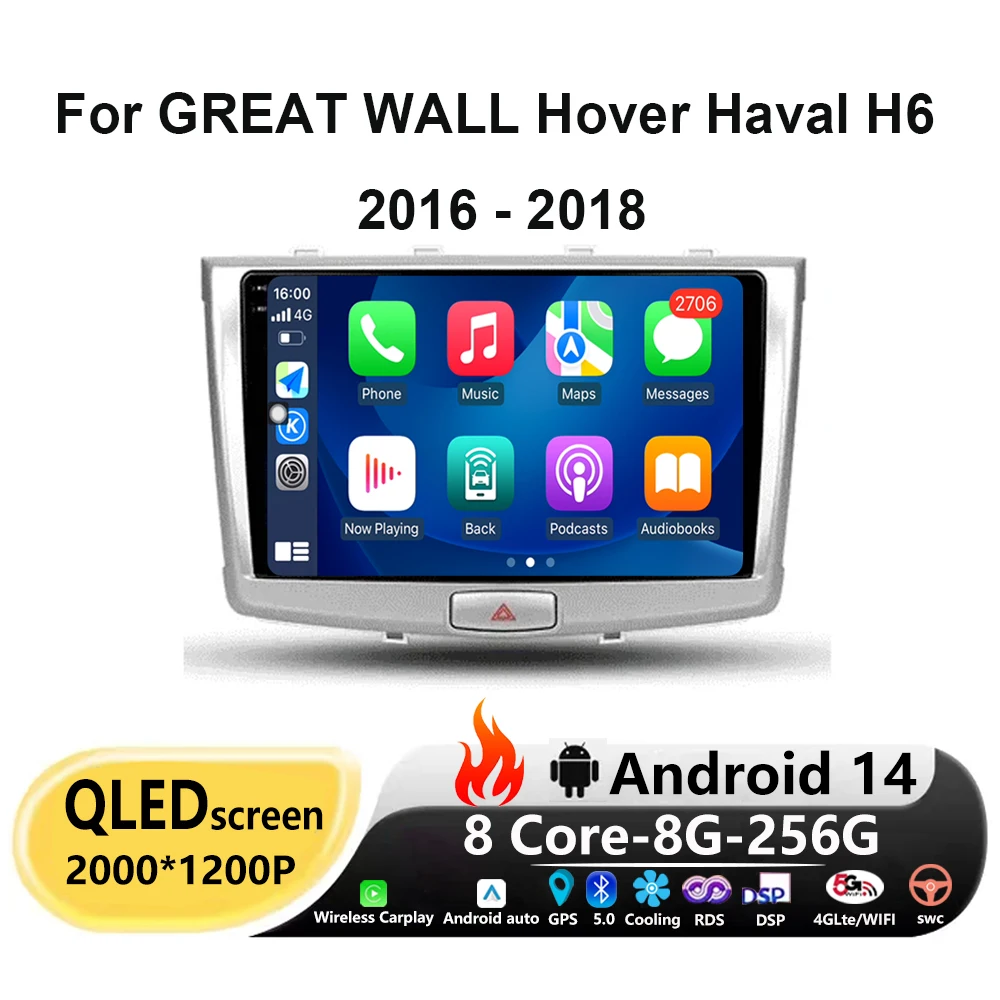 10'' Carplay Autio For GREAT WALL Hover Haval H6 2016 - 2018 Android 14 Car Radio Multimedia Video Player Navigation screen GPS
10'' Carplay Autio For GREAT WALL Hover Haval H6 2016 - 2018 Android 14 Car Radio Multimedia Video Player Navigation screen GPS