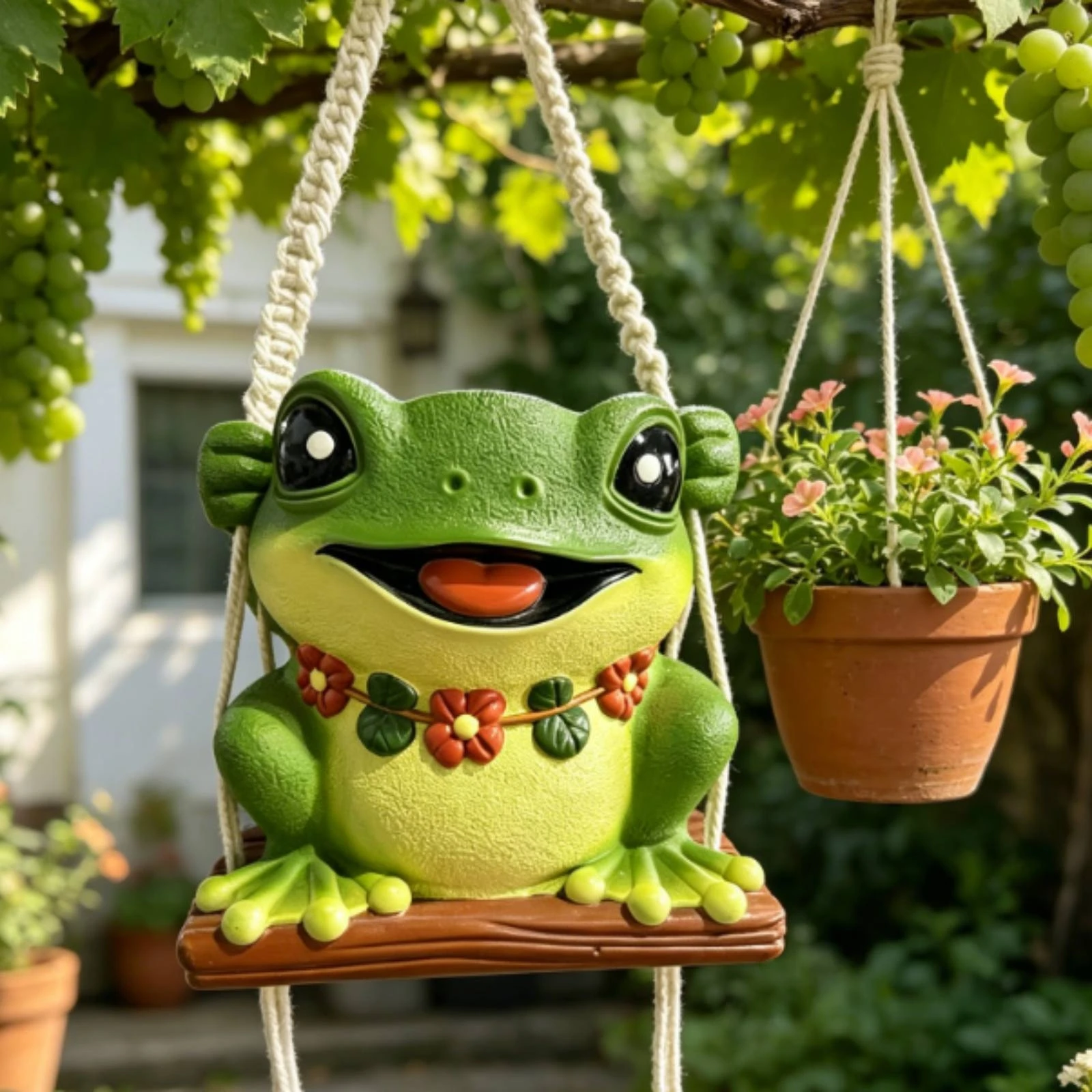 Frog Hanging Planter Hand-Painted Garden Decor for Balcony, Patio
Frog Hanging Planter Hand-Painted Garden Decor for Balcony, Patio