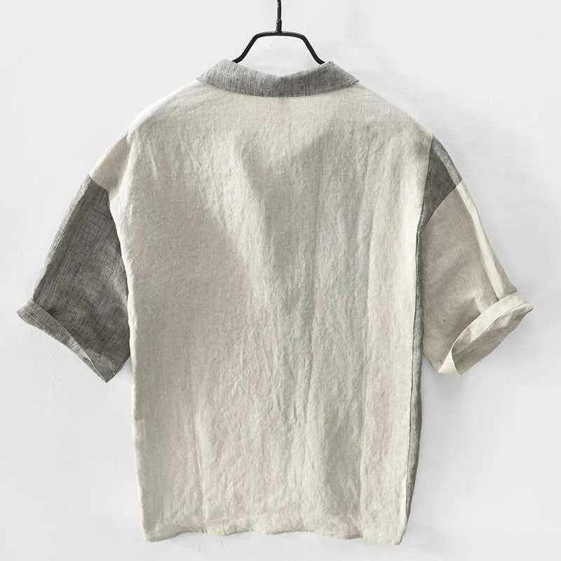 JM075 Men's Linen Shirt Short Sleeves Vintage PU Leather Fake Two-Piece Summer Casual Loose Fit Stripe Pattern Warm Style
JM075 Men's Linen Shirt Short Sleeves Vintage PU Leather Fake Two-Piece Summer Casual Loose Fit Stripe Pattern Warm Style
