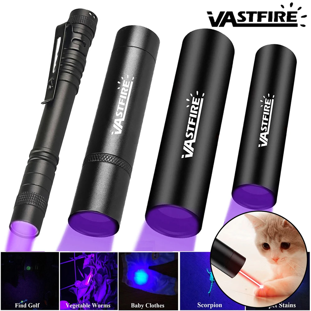 365nm Mini UV Flashlight With Red Laser 395nm Ultraviolet Torch USB Rechargeable Cat Moss Tease Ultraviolet Violet Light Lamp
365nm Mini UV Flashlight With Red Laser 395nm Ultraviolet Torch USB Rechargeable Cat Moss Tease Ultraviolet Violet Light Lamp