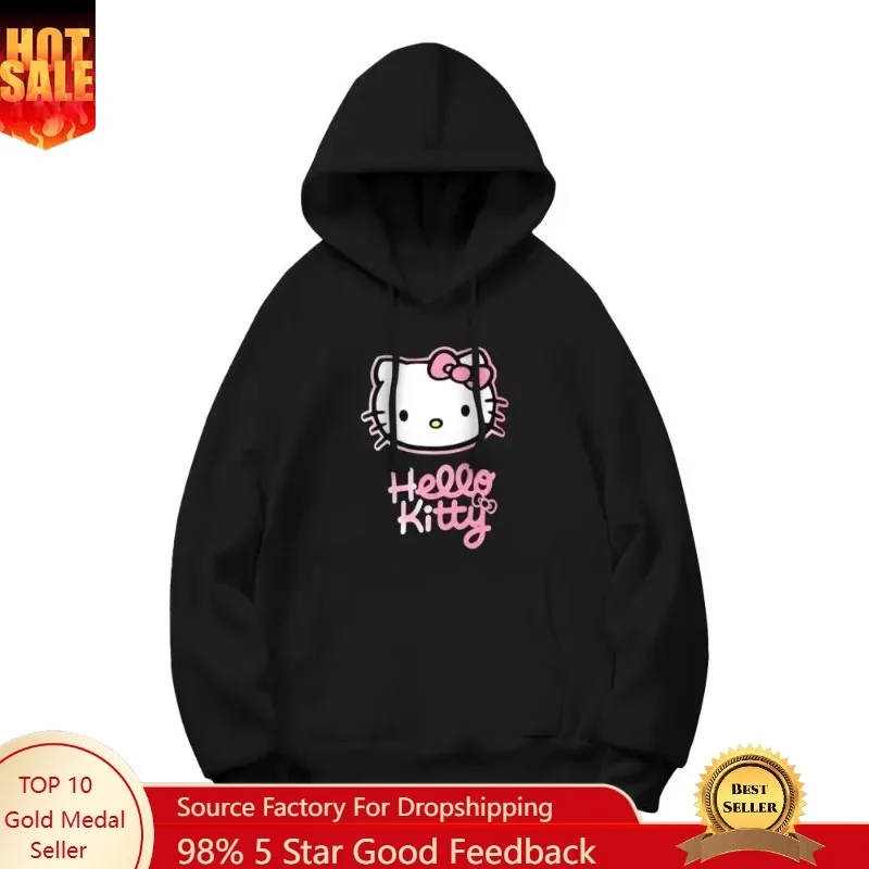 SANRIO Hello Kitty 260g Polyester Cotton Hoodie Black with Pink Graphic Design Comfortable Casual Wear for Autumn
SANRIO Hello Kitty 260g Polyester Cotton Hoodie Black with Pink Graphic Design Comfortable Casual Wear for Autumn