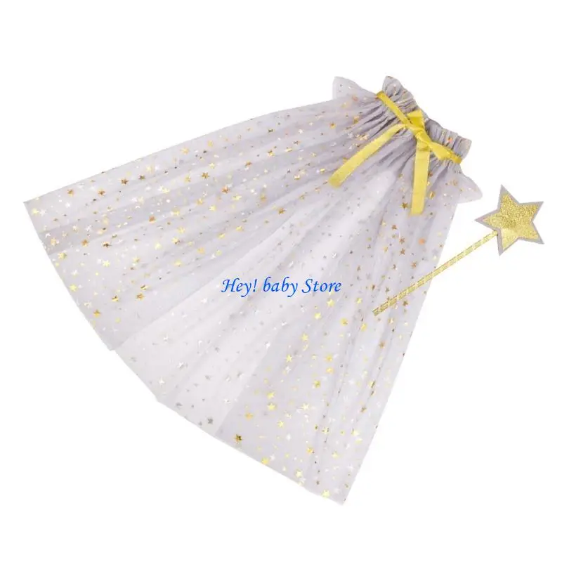 Q1FE Magical Magical Costume Set, включая звездную волшебную палочку и дышащий сетчатый плащ для пейзажа для детской вечеринки
Q1FE Magical Magical Costume Set, включая звездную волшебную палочку и дышащий сетчатый плащ для пейзажа для детской вечеринки