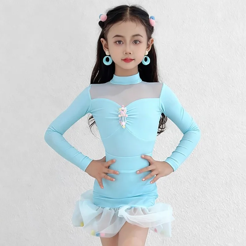 Kids Girls Latin Dance Long Sleeve Jumpsuit and Mesh Skirts Professional National Standard Social Rumba Dancewear Costumes
Kids Girls Latin Dance Long Sleeve Jumpsuit and Mesh Skirts Professional National Standard Social Rumba Dancewear Costumes