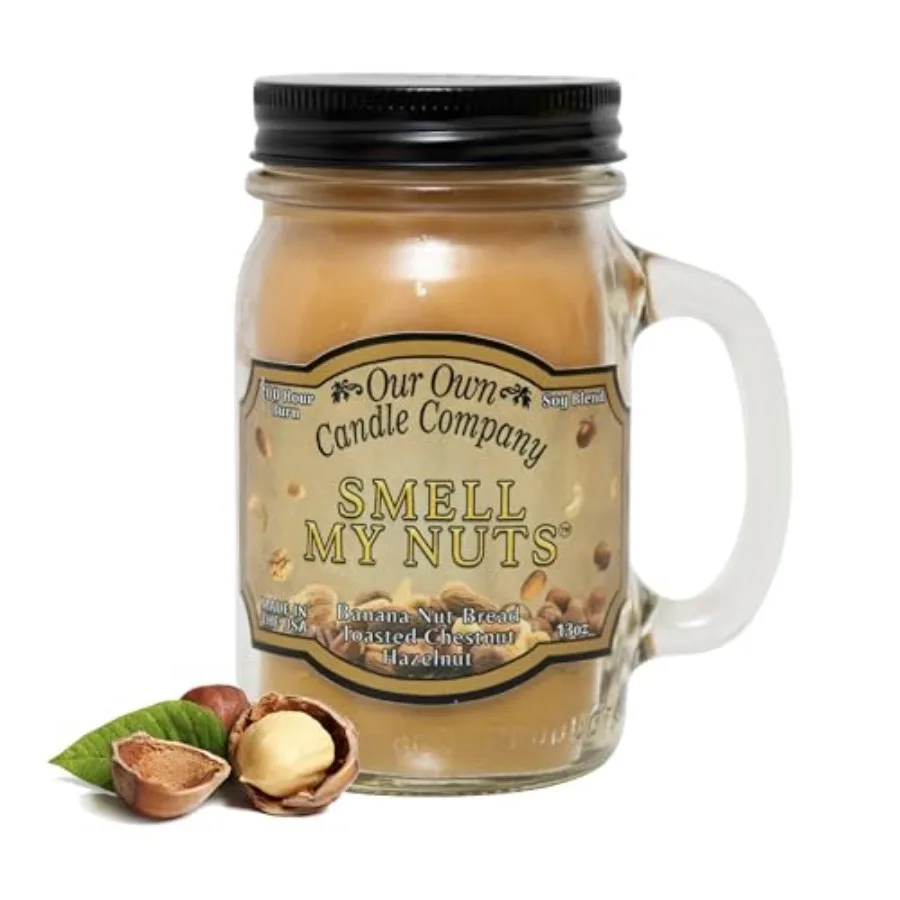 Smell My Nuts Scented Mason Jar Candle By - 3 Pack Banana Nut Bread, toasted coconut and Hazelnut
Smell My Nuts Scented Mason Jar Candle By - 3 Pack Banana Nut Bread, toasted coconut and Hazelnut