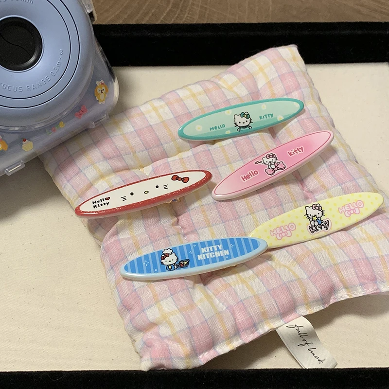 New 5Pcs Sanrio Kawaii Anime Hello Kitty Hair Clip Cute Cartoon Sweet All-Match Headwear Lovely Duckbill Clip Gifts for Girls
New 5Pcs Sanrio Kawaii Anime Hello Kitty Hair Clip Cute Cartoon Sweet All-Match Headwear Lovely Duckbill Clip Gifts for Girls